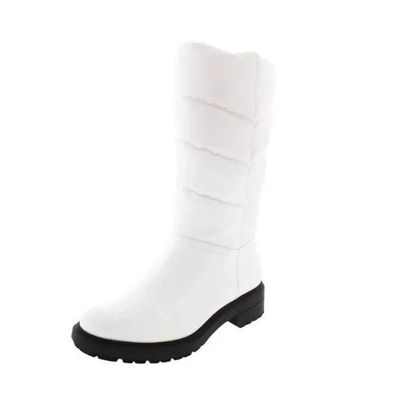 Alfani Womens 11 M White Tifany Puffer Knee High Boots NIB HI0 - Picture 1 of 4